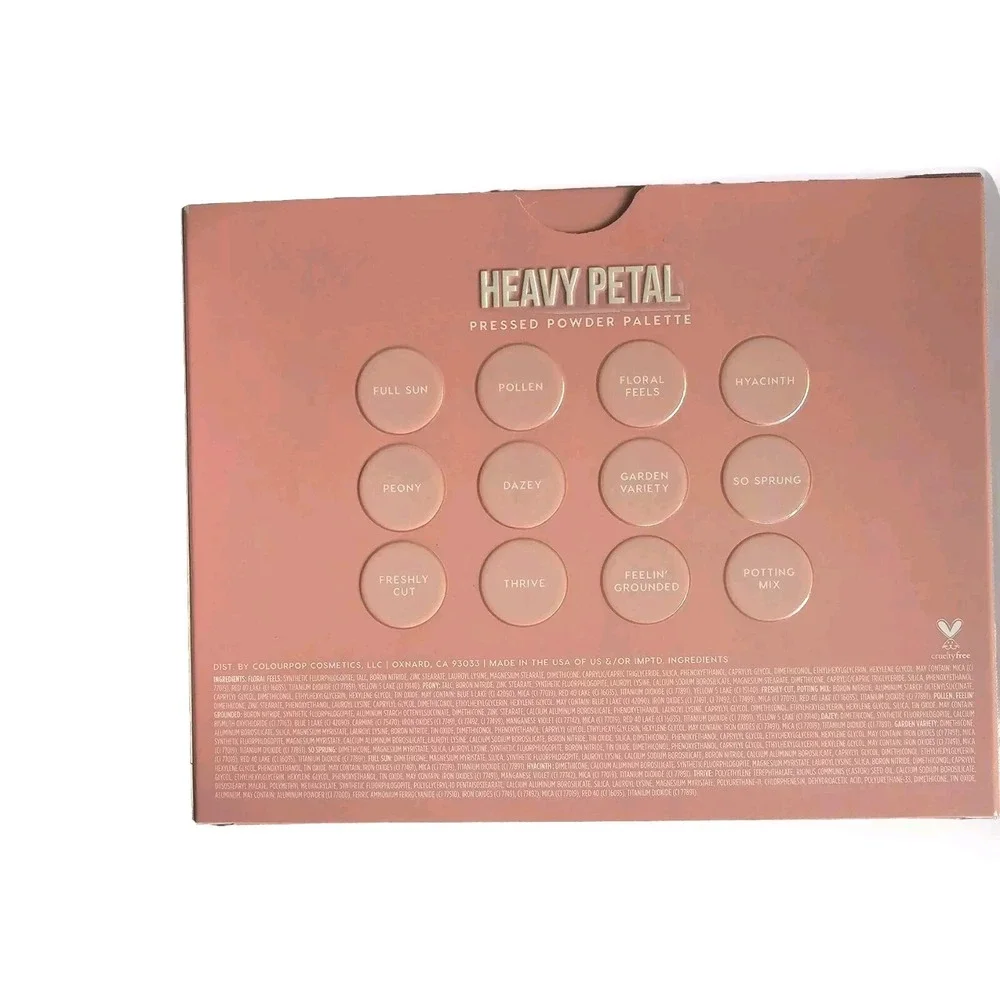 ColourPop Heavy Petal Eyeshadow Palette 12-Pan Floral Warm Tones Makeup 12g